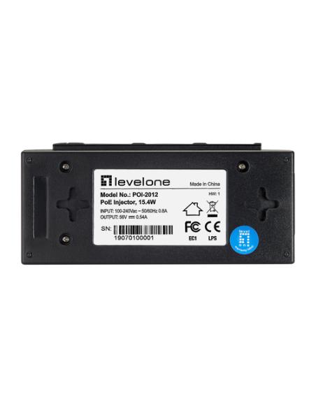 LevelOne POI-2012 adaptador e inyector de PoE Ethernet rápido 52 V