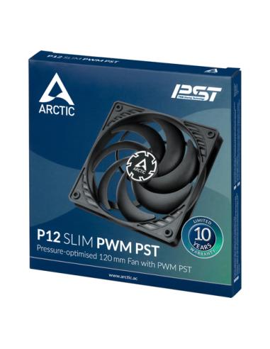 ARCTIC P12 Slim PWM PST Carcasa del ordenador Ventilador 12 cm Negro 1 pieza(s)