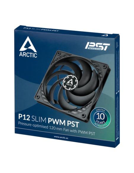 ARCTIC P12 Slim PWM PST Carcasa del ordenador Ventilador 12 cm Negro 1 pieza(s)