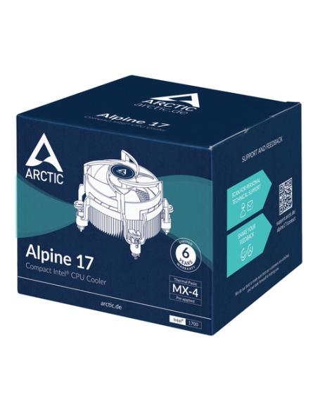 ARCTIC Alpine 17 Procesador Refrigerador de aire 9,2 cm Negro, Plata 1 pieza(s)