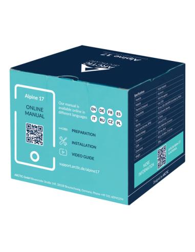 ARCTIC Alpine 17 Procesador Refrigerador de aire 9,2 cm Negro, Plata 1 pieza(s)