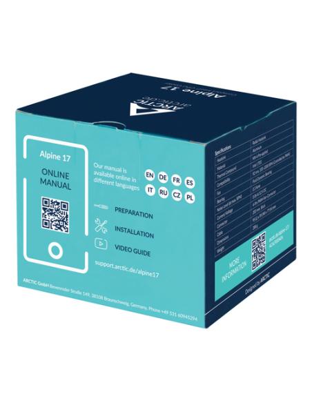 ARCTIC Alpine 17 Procesador Refrigerador de aire 9,2 cm Negro, Plata 1 pieza(s)