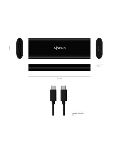 AISENS Caja Externa M.2 (NGFF) ASM2-014B SATA/NVMe A USB3.1 Gen2, Negro