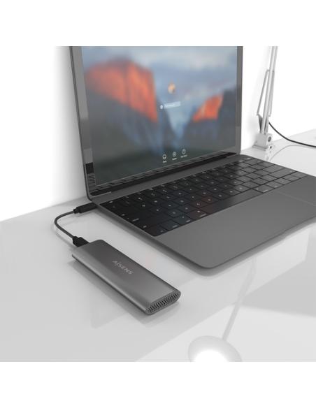 AISENS ASM2-015GR caja para disco duro externo Caja externa para unidad de estado sólido (SSD) Gris M.2