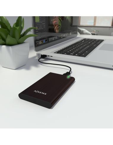AISENS Caja Externa 2.5" ASE-2525BWN 9.5 mm SATA A USB 3.0/USB 3.1 Gen1, Marron