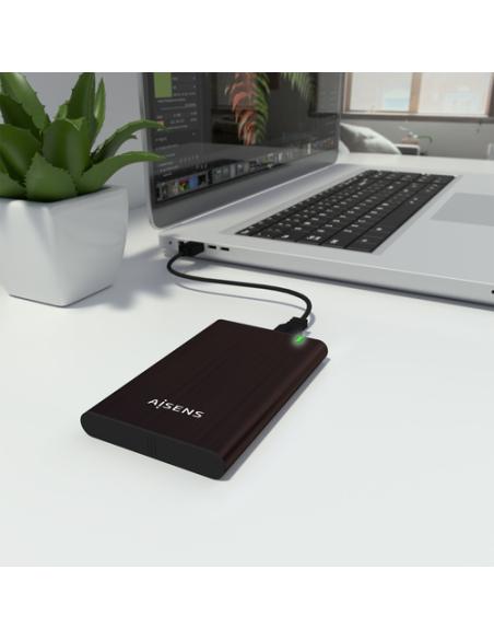AISENS Caja Externa 2.5" ASE-2525BWN 9.5 mm SATA A USB 3.0/USB 3.1 Gen1, Marron