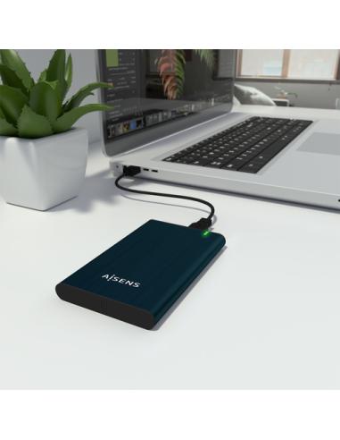 AISENS Caja Externa 2.5" ASE-2525PB 9.5 mm SATA A USB 3.0/USB 3.1 Gen1, Azul Pacifico