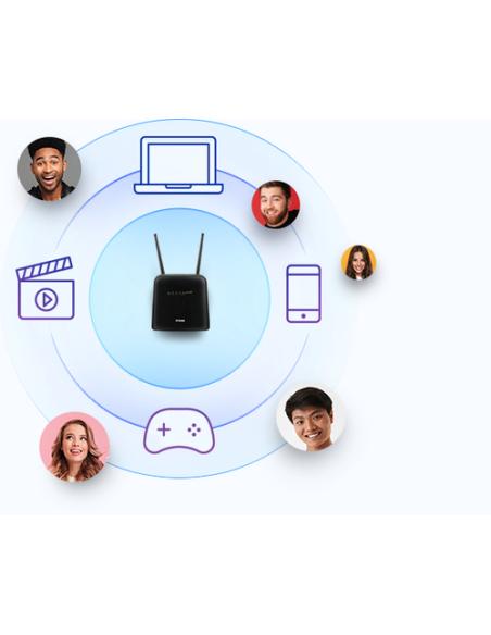 D-Link DWR-960 router inalámbrico Gigabit Ethernet Doble banda (2,4 GHz / 5 GHz) 4G Negro