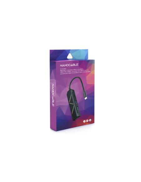 Nanocable 10.16.0401 base para portátil y replicador de puertos Alámbrico USB 3.2 Gen 1 (3.1 Gen 1) Type-C Negro