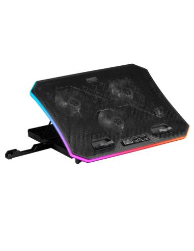Mars Gaming MNBC6, Base Refrigeradora + Stand XL 19'' ARGB, 3 Ventiladores, Soporte para Móvil