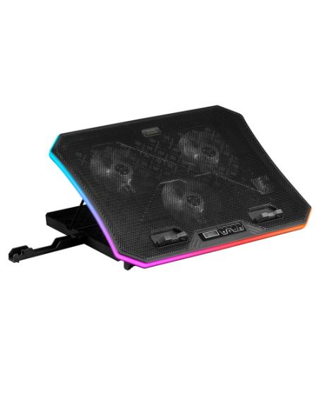 Mars Gaming MNBC6, Base Refrigeradora + Stand XL 19'' ARGB, 3 Ventiladores, Soporte para Móvil