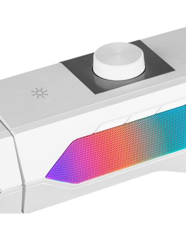 Mars Gaming ALTAVOZ BLUETOOTH MSDUO WHITE 2 EN 1 CONVERTIBLE EN SOBREMESA 2.0 O SOUNDBAR BT 5.0 ILUMINACION RGB