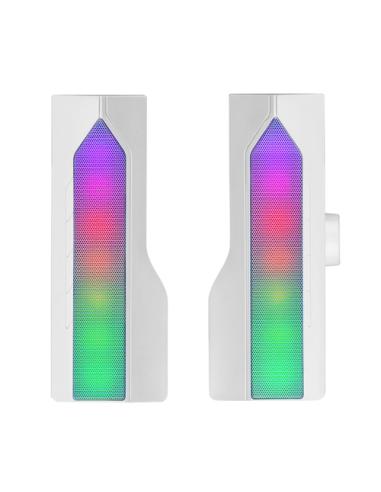 Mars Gaming ALTAVOZ BLUETOOTH MSDUO WHITE 2 EN 1 CONVERTIBLE EN SOBREMESA 2.0 O SOUNDBAR BT 5.0 ILUMINACION RGB