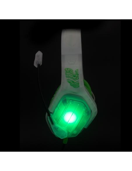 Blade Gaming Ghost Auriculares Alámbrico Diadema Juego Verde, Transparente, Blanco