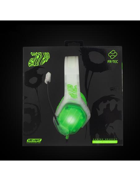 Blade Gaming Ghost Auriculares Alámbrico Diadema Juego Verde, Transparente, Blanco