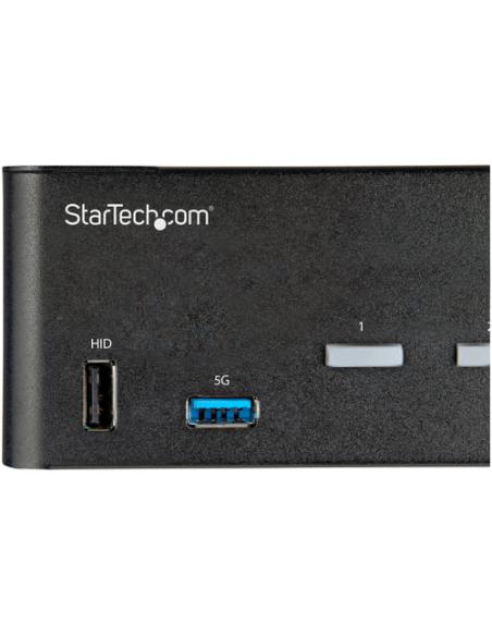 StarTech.com Switch Conmutador KVM de 2 Puertos HDMI 2.0 4K para 2 Monitores - Vídeo de 4K y 60Hz Ultra HD - HDR - Hub Ladrón US