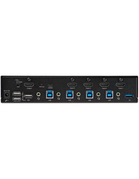 StarTech.com Switch Conmutador KVM de 4 Puertos HDMI 2.0 4K para 1 Monitor - Vídeo de 4K y 60Hz Ultra HD - HDR - Hub Ladrón USB 