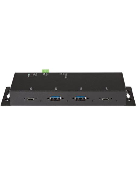 StarTech.com Hub USB C de 4 Puertos - 10Gbps - Ladrón Concentrador Industrial 2x USB Tipo C - 2x USB-A - con Protección ESD - Ho