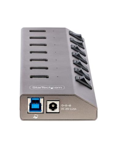 StarTech.com Hub USB-C Autoalimentado de 7 puertos con Interruptores Individuales - Concentrador USB 3.0 a 5 Gbps con Fuente de 