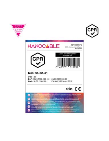 Nanocable Cable de Red CAT.7 LSZH SFTP PIMF AWG23, Naranja, 100 m