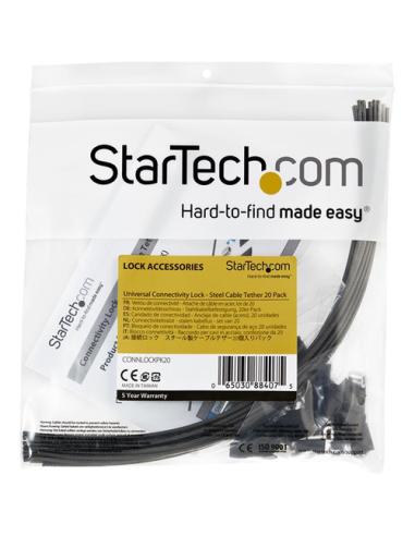 StarTech.com Cables de Seguridad de Doble Lazo - Paquete de 20 - de Acero - Ajustable