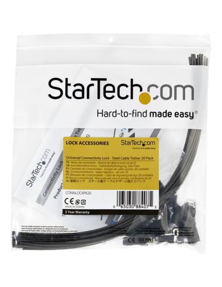 StarTech.com Cables de Seguridad de Doble Lazo - Paquete de 20 - de Acero - Ajustable