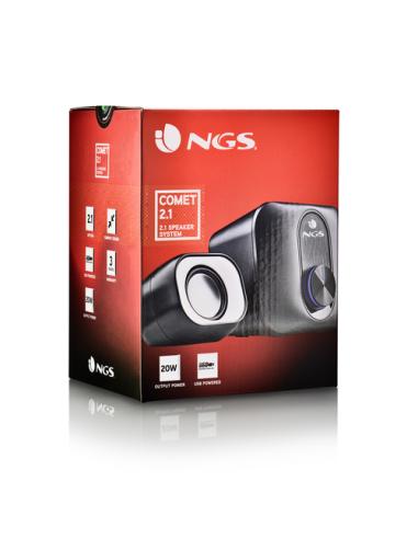 NGS COMET 2.1 conjunto de altavoces 11 W Universal Negro, Blanco 2.1 canales De 2 vías 3 W