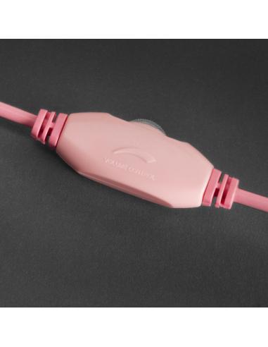 Mars Gaming MH122 Rosa, Cascos Gaming FRGB Over Ear con Micrófono, Sonido HiFi, Cancelación de Sonido, Ultraligeros, PS4 PS5 Xbo