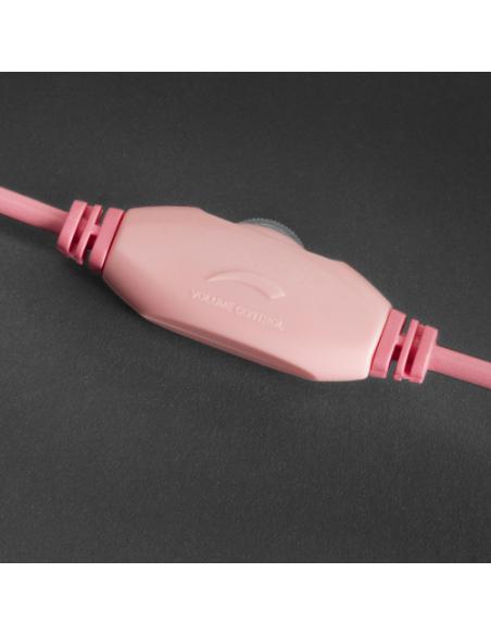 Mars Gaming MH122 Rosa, Cascos Gaming FRGB Over Ear con Micrófono, Sonido HiFi, Cancelación de Sonido, Ultraligeros, PS4 PS5 Xbo