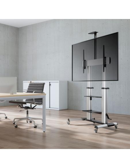 AISENS FT100TE-125 soporte para pantalla de señalización 2,54 m (100") Negro, Plata