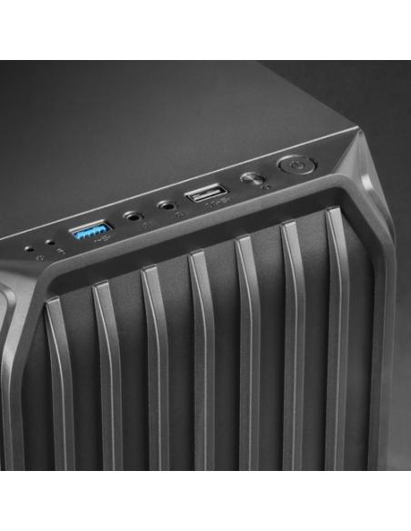 Mars Gaming MC-S2, Caja PC Compacta Gaming Micro-ATX, 2 Ventiladores FRGB Raibow con Rejilla Frontal, Ventana Lateral Completa, 
