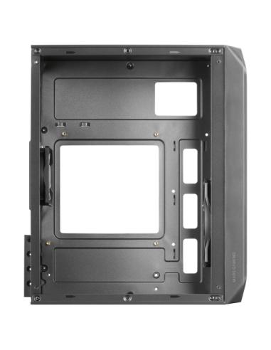 Mars Gaming MC-S2, Caja PC Compacta Gaming Micro-ATX, 2 Ventiladores FRGB Raibow con Rejilla Frontal, Ventana Lateral Completa, 