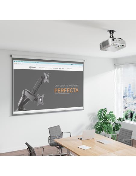 AISENS Soporte Universal Giratorio, Inclinable de Techo para Proyector 13.5Kg, Negro