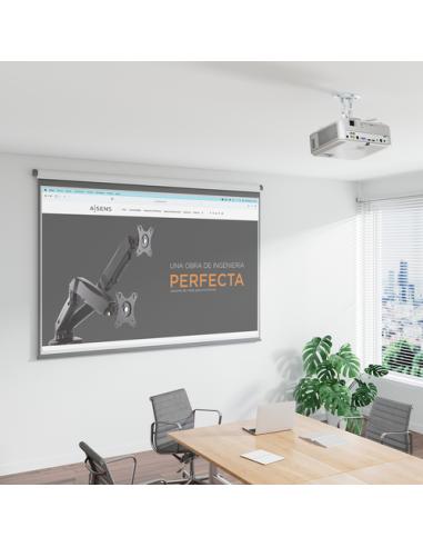 AISENS Soporte Universal Giratorio, Inclinable de Techo para Proyector 13.5Kg, Blanco