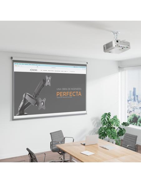 AISENS Soporte Universal Giratorio, Inclinable de Techo para Proyector 13.5Kg, Blanco