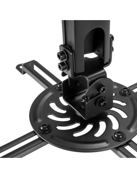 AISENS Soporte Universal Giratorio, Inclinable y Extensible de Techo para Proyector 13.5Kg, Negro