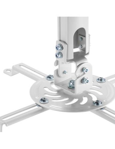 AISENS Soporte Universal Giratorio, Inclinable y Extensible de Techo para Proyector 13.5Kg, Blanco