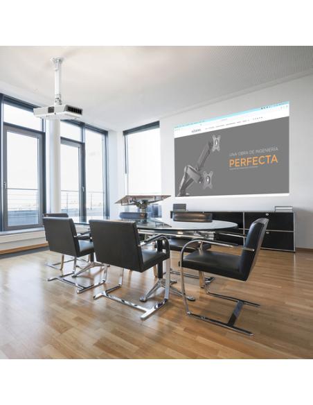 AISENS Soporte Universal Giratorio, Inclinable y Extensible de Techo para Proyector 13.5Kg, Blanco