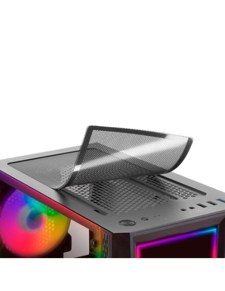 Mars Gaming MC-ART Negro, Caja PC Gaming ATX, Doble Cristal Templado Dibujable, ARGB 12 Modos, Ventilador 12cm