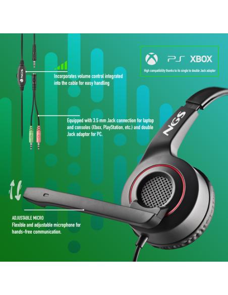 NGS MSX 10 PRO Auriculares Alámbrico Diadema Juego Negro