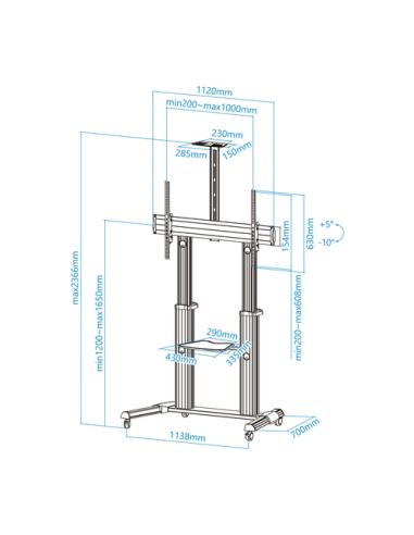 TooQ Partenón 2,54 m (100") Plata