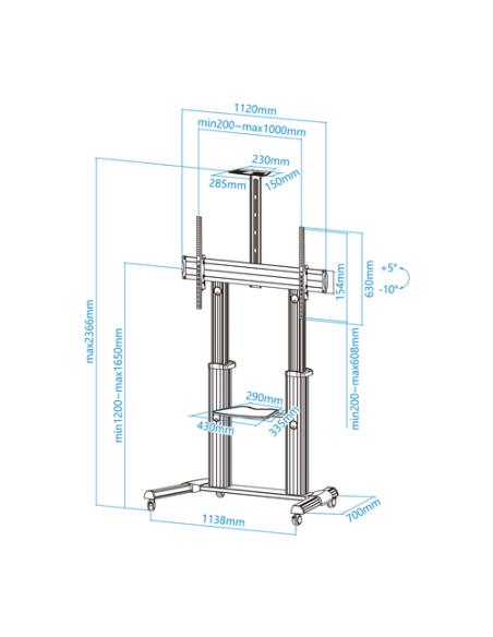 TooQ Partenón 2,54 m (100") Plata
