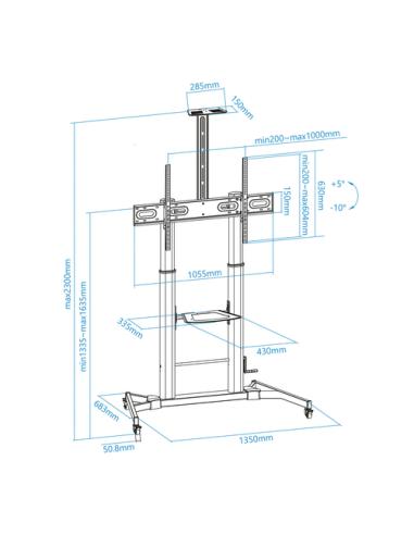 TooQ ZEUS 2,54 m (100") Negro