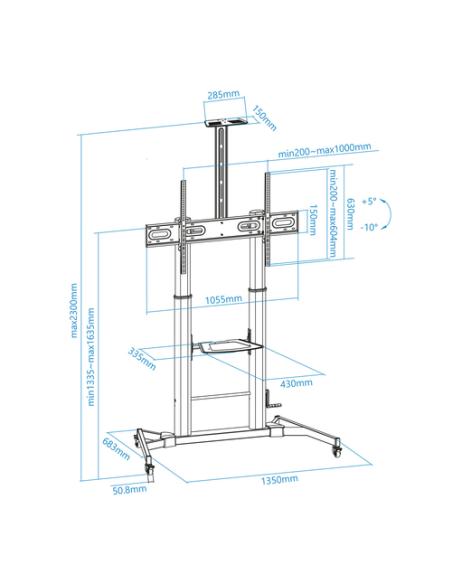 TooQ ZEUS 2,54 m (100") Negro