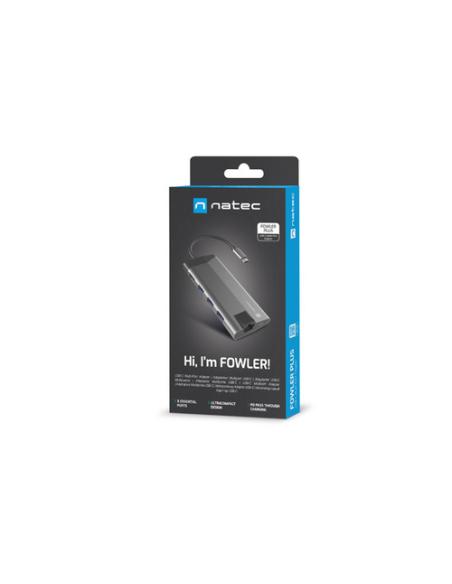 NATEC Fowler Plus USB Tipo C Negro, Gris