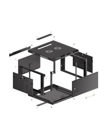 Lanberg WF01-6606-00B armario rack 6U Bastidor de pared Negro