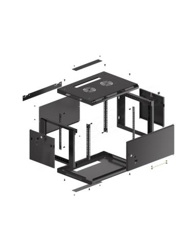 Lanberg WF01-6406-00B armario rack 6U Bastidor de pared Negro