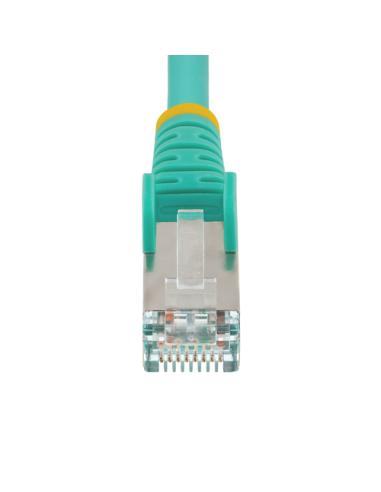 StarTech.com Cable de 2m de Red Ethernet CAT6a - Aguamarina - Low Smoke Zero Halogen (LSZH) - 10GbE - 500MHz - PoE++ de 100W - S