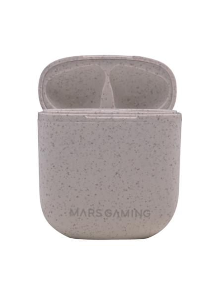 Mars Gaming MHI-ECO, Auriculares Inalámbricos TWS Ecológicos, Bluetooth 5.1, Micrófono, Material Orgánico Wheat Straw