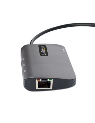 StarTech.com Adaptador Multipuertos USB C, de Vídeo HDMI de 4K y 60Hz, Hub USB-A 3.2 de 3 Puertos de 5Gbps, Entrega de Alimentac